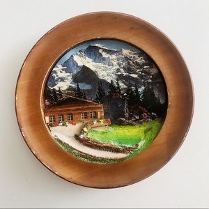 VTG Rocky Mountains Carved Wood Hanging Wall Decor